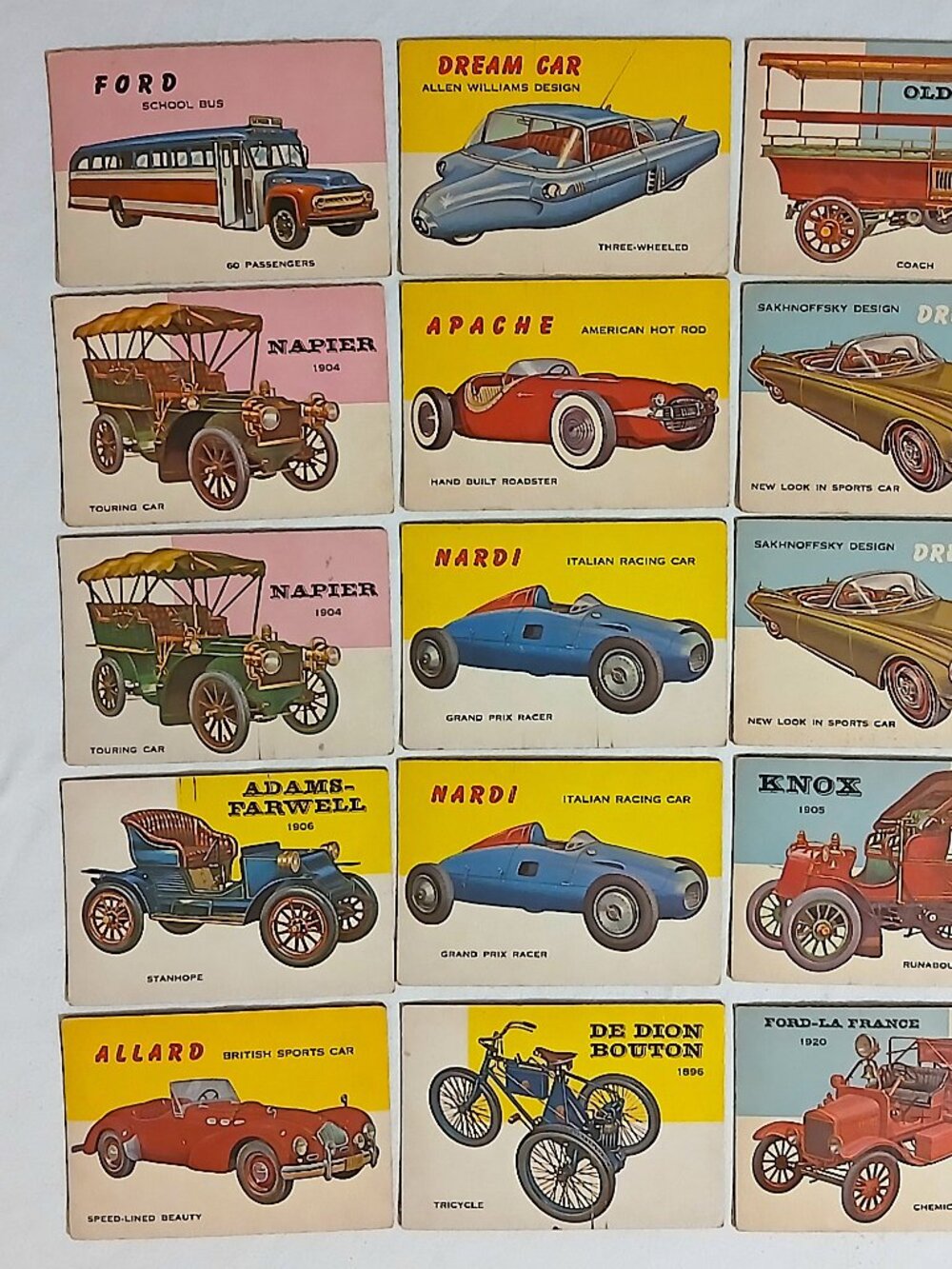 1953 Topps World On Wheels Trading Card Lot – 33 Cards – Vintage Automobile Card